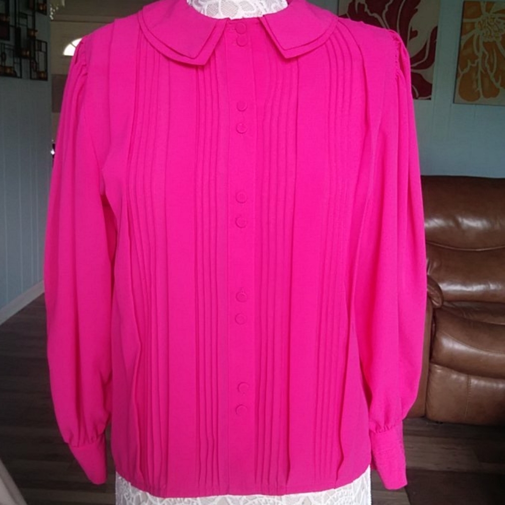 Josephine vintage-like pink chiffon top